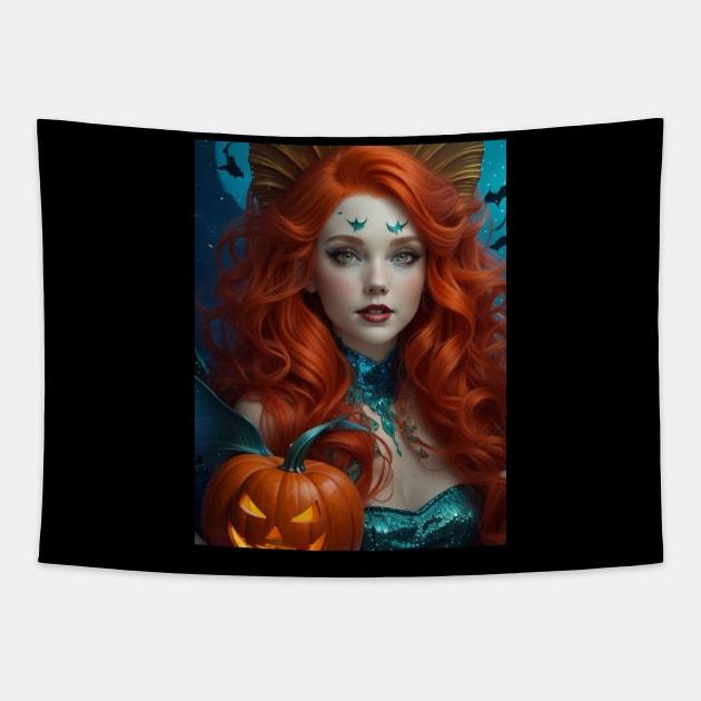 Red Halloween Beauty Tapestry by MGRCLimon