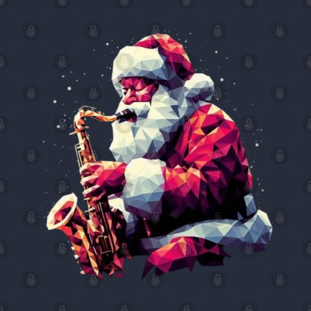 Christmas Santa Musician Saxophone by fadinstitute