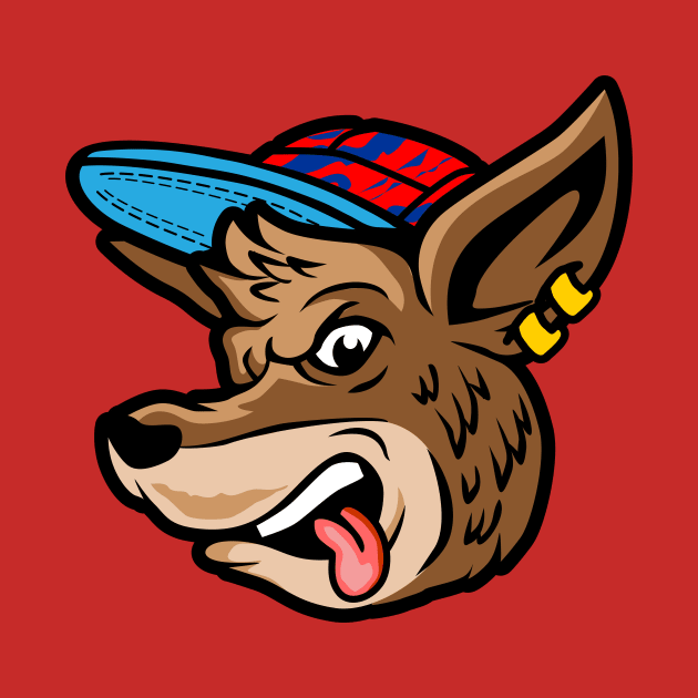 Cool Cartoon Kangaroo Head with Pierced Ear by SLAG_Creative