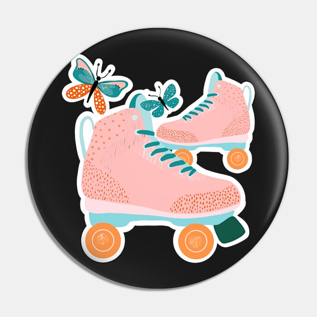 Roller Skates and Butterflies Pin by tonirainbows