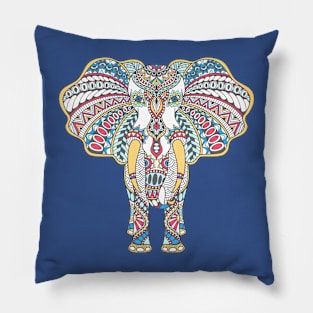 Doodle with decorated Indian Elephant Pillow