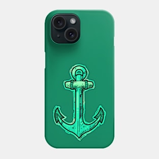 Green anchor Phone Case
