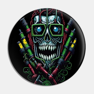 Cyborg Heads Pin