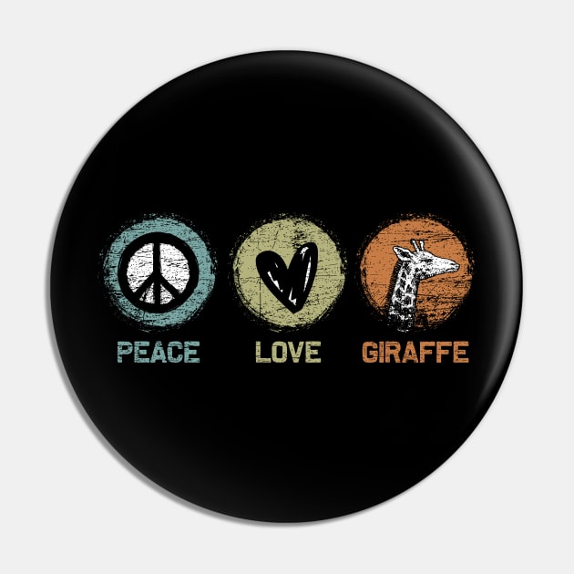 Peace Love Giraffe Pin by shirtsyoulike
