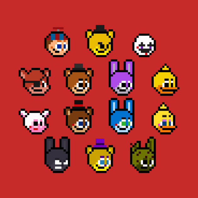 FNAF Pixel Heads by 8-BitHero