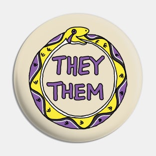 Nonbinary Pride They Them Pronouns Ouroboros Snake Pin