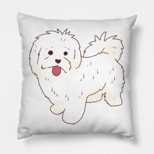 Cute Maltese illustration Pillow