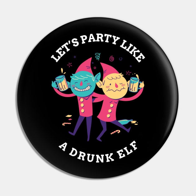 Drunk Elf Christmas Pin by MadeBySerif