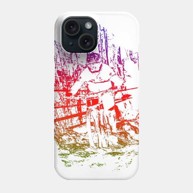 mtb downhill Phone Case by rickylabellevie