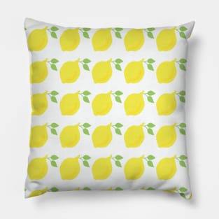 Lemons in a row on a white background. Pillow