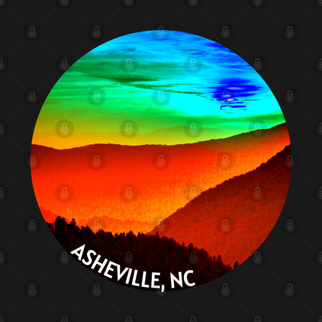 Discover Asheville, NC Sunset Blue Ridge Mountains - Asheville - T-Shirt