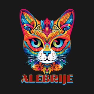 ALEBRIJE KITTY COLORFUL CAT Feline Design T-Shirt