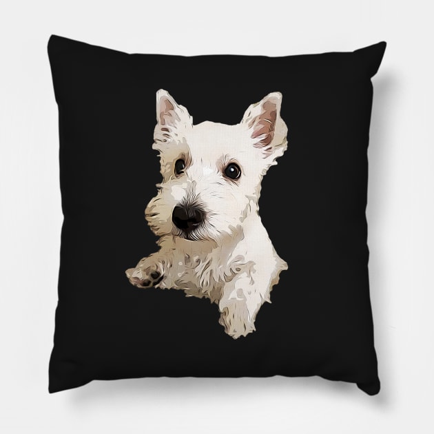 West Highland Terrier Puppy Dog Pillow by ElegantCat