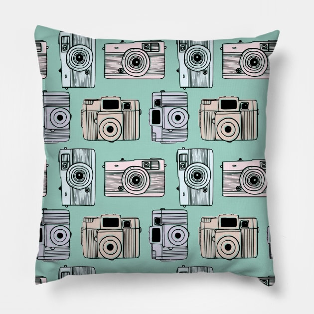 Retro photo camera Pillow by ArtedPool