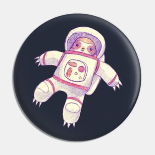 Astronaut Sloth Drawing Pin