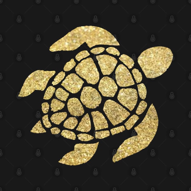 Gold Faux Glitter Turtle by Felicity-K