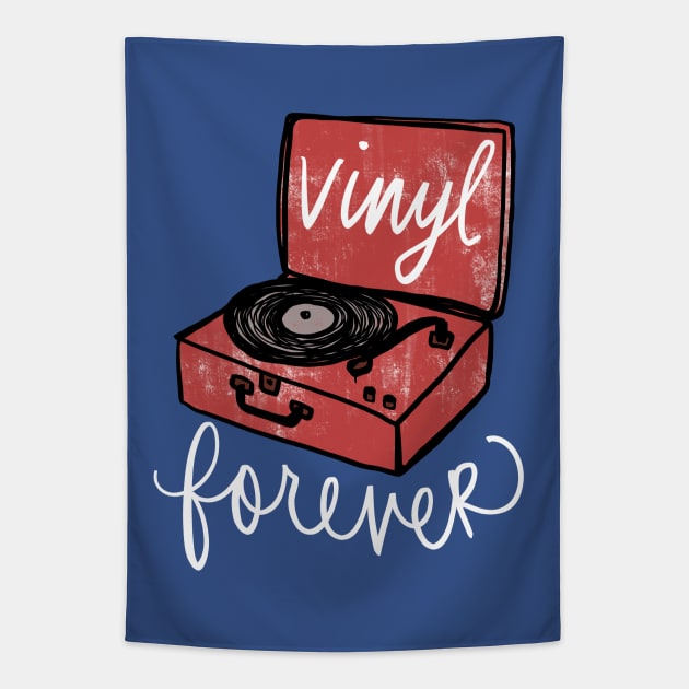 Record Player: Vintage Vinyl Forever Turntable Tapestry by Tessa McSorley