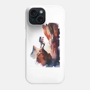 Rock Climber Watercolor Painting Phone Case