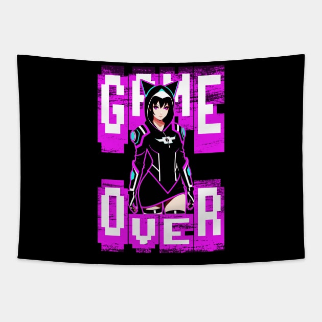 Game Over Gamer Girl Tapestry by jw608