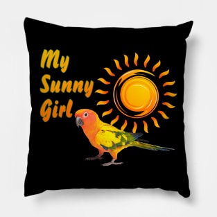 Sun Conure Parrot Sunny Sunshine Girl Pillow