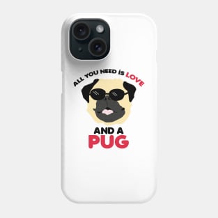 Pug Dog Lover All You need is Love / Red Pugs Pattern Phone Case
