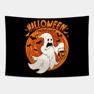 Halloween. You Don't Scare Me. Ghost and Pumpkin Tapestry