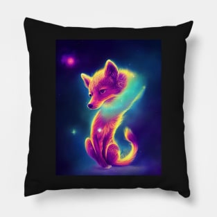 Cute Space Wolf T-Shirt Pillow