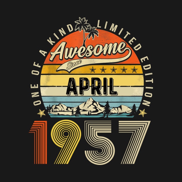 Awesome Since April 1957 Vintage 66th Birthday by PlumleelaurineArt