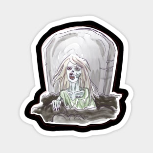 Halloween Zombie climbing out of grave Magnet