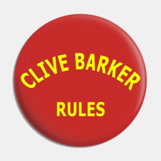 Clive Barker Rules Pin