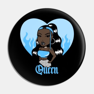 Queen Doll girl Light Blue-Heart V1 Pin