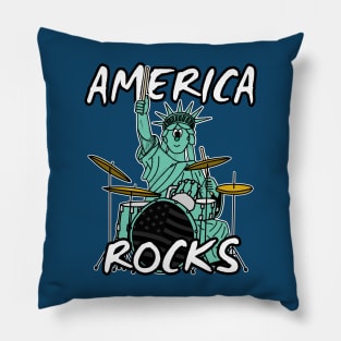 Statue Of Liberty Drummer Drums 4th July Pillow