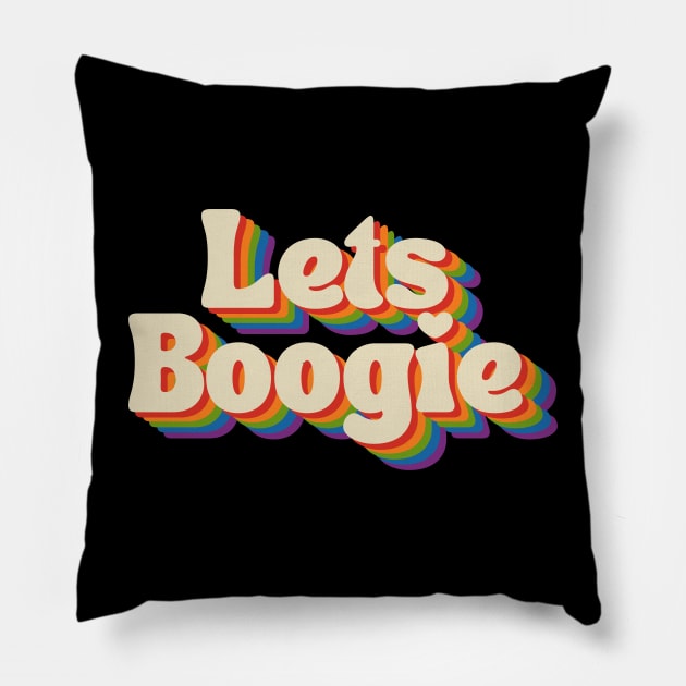 Let's Boogie! (Retro Rainbow) Pillow by NextGenVanner