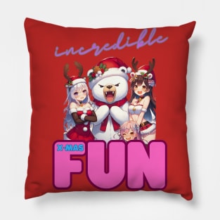 Kawaii, Anime Girl, Incredible X-Mas Fun | Catsie Cat Pillow