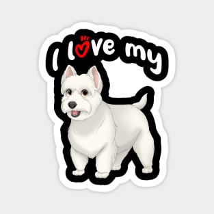 I Love My West Highland White Terrier Dog Magnet