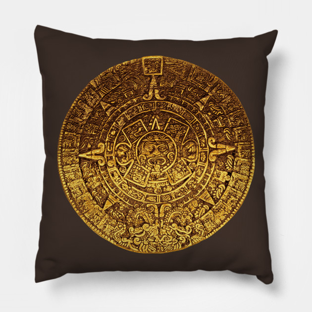 Golden Mayan Calendar Amulet