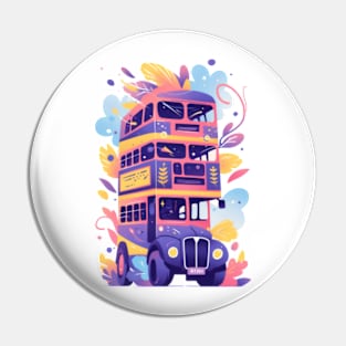 Triple Decker Bus - Colorful - Fantasy Pin