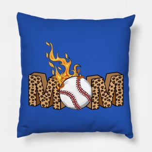 Baseball Mom - Leopard Print Pillow