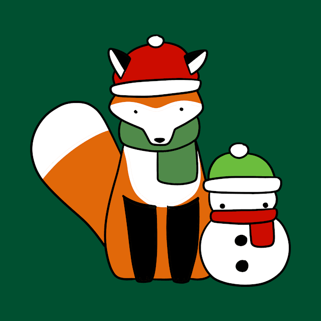 Fox and Snowman by saradaboru