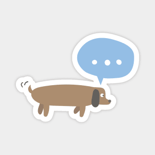 Cute wiener dog thinking about texting. Magnet