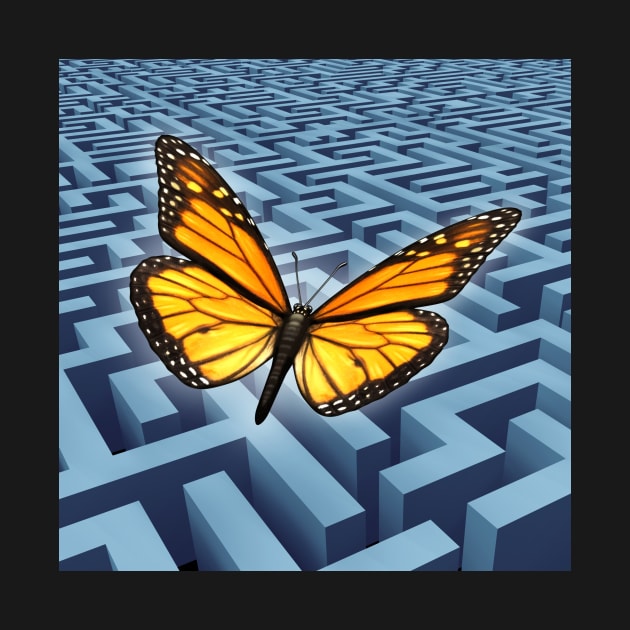 Motivational Concept as a Butterfly Conquering an obstacle by lightidea