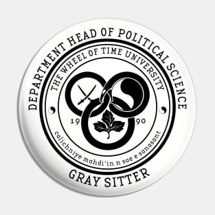 The Wheel of Time University - Dept. Head of Political Science (Gray Sitter) Pin