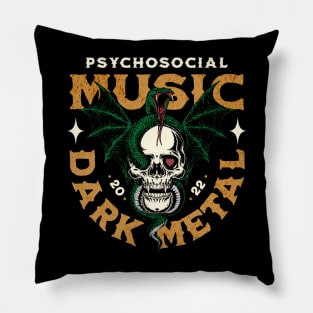 dark skull and snake v1 Pillow