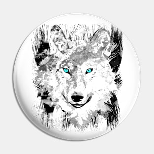 Wolf - Gray Wolf Head - Beautiful Eyes Pin