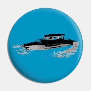 Fishing Boat (Black and Grey Colors) Pin