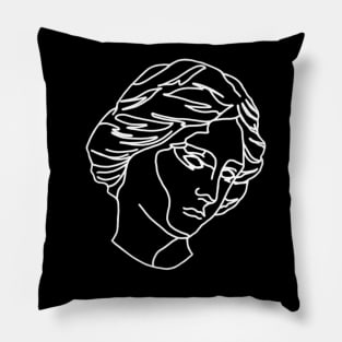 Lady Head White Pillow