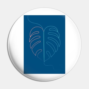 Swiss Cheese Plant Leaf ( blue version ) Pin