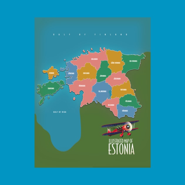 Illustrated map of Estonia by nickemporium1