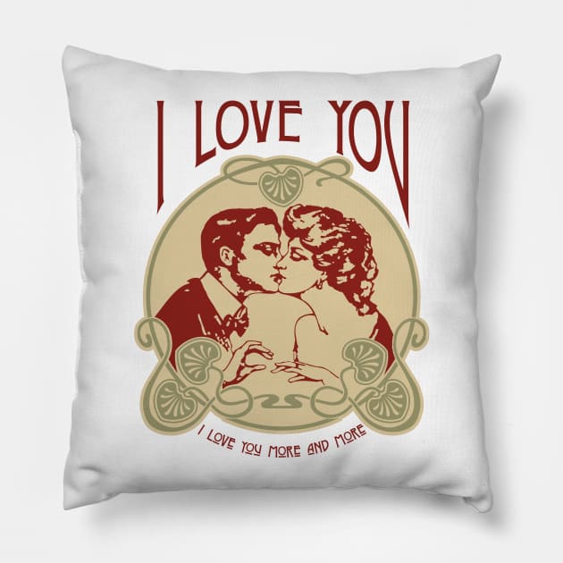 I Love You - Best Romantic Couple Kiss Pillow by ROSHARTWORK