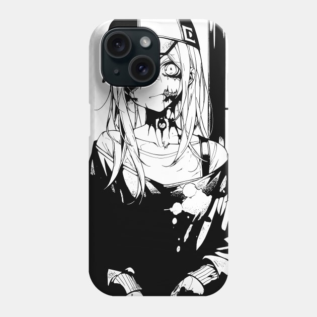 Zombie Manga Anime Girl Phone Case by DeathAnarchy